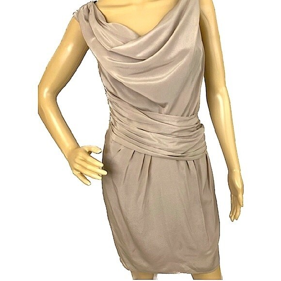 Bebe Robbie 100% Silk Cowl Neck Dress Size Small - Picture 1 of 9